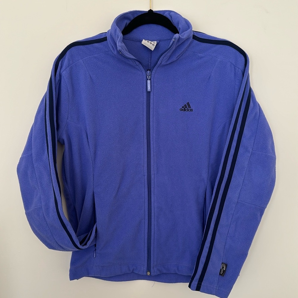 Adidas Purple Fleece Zip-Up Hoodie sz M